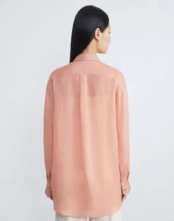 Sustainable Gemma Cloth Voile Oversized Blouse -Chic Daily Fashion mbdy1r 7556 coral haze back