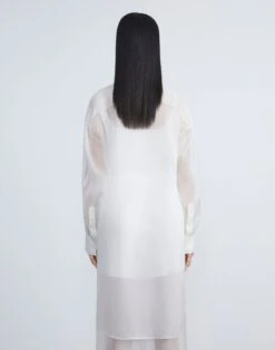 Silk Organza Oversized Shirt -Chic Daily Fashion mbdy9r 1w94 cloud back
