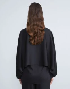 Satin Kimono Sleeve Blouse -Chic Daily Fashion mbdz3r 9327 black back