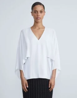 Satin Kimono Sleeve Blouse -Chic Daily Fashion mbdz3r 9327 cloud