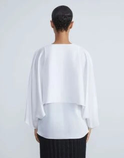 Satin Kimono Sleeve Blouse -Chic Daily Fashion mbdz3r 9327 cloud back