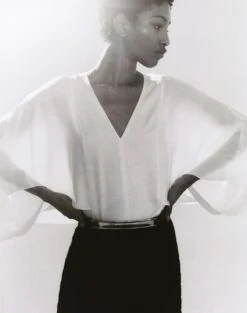 Satin Kimono Sleeve Blouse -Chic Daily Fashion mbdz3r 9327 cloud catalog