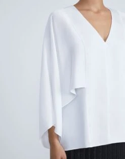 Satin Kimono Sleeve Blouse -Chic Daily Fashion mbdz3r 9327 cloud detail2