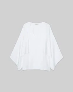 Satin Kimono Sleeve Blouse -Chic Daily Fashion mbdz3r 9327 cloud flat