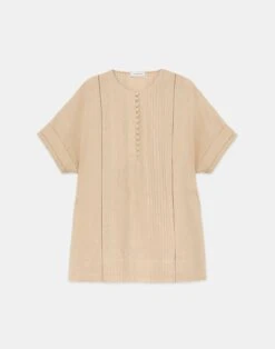 Vintage Linen Pintuck Blouse