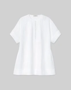 Vintage Linen Pintuck Blouse -Chic Daily Fashion mbea2h 1x58 white flat