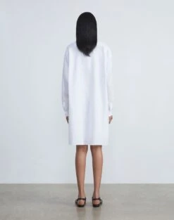 Vintage Linen Oversized Pintuck Tunic -Chic Daily Fashion mbea5v 1x58 white back