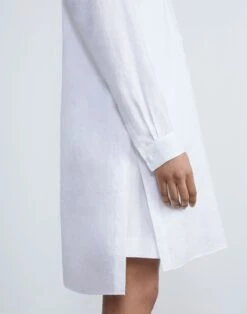 Vintage Linen Oversized Pintuck Tunic -Chic Daily Fashion mbea5v 1x58 white detail