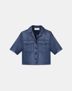 Nappa Leather Cropped Shirt