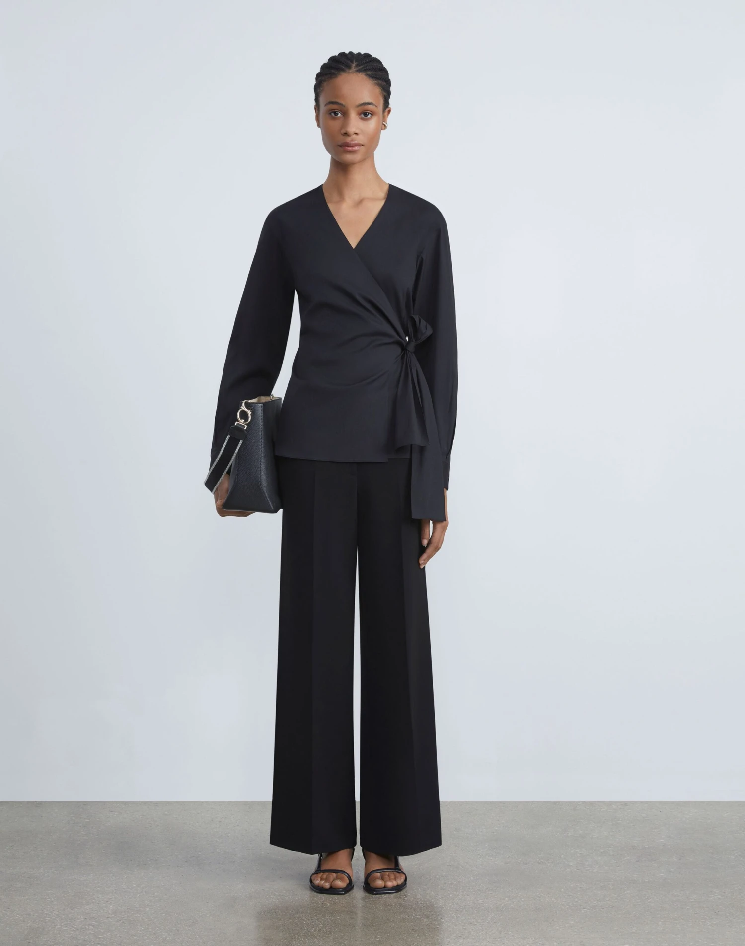 Stretch Cotton Wrap Blouse 2 Stretch Cotton Wrap Blouse - Image 2