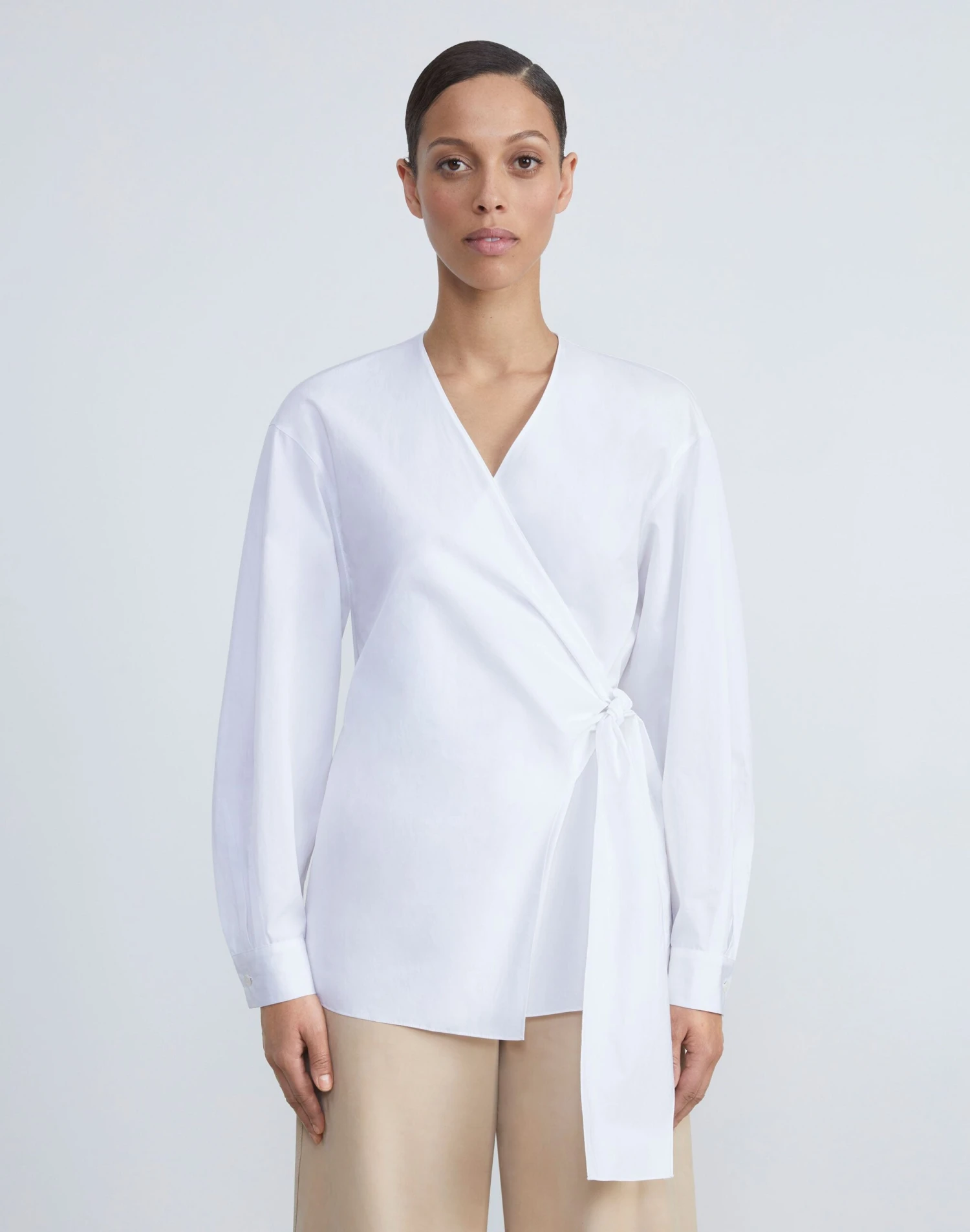 Stretch Cotton Wrap Blouse 8 Stretch Cotton Wrap Blouse - Image 8