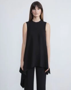 Finesse Crepe Asymmetric Blouse 9 Finesse Crepe Asymmetric Blouse -Chic Daily Fashion mbec2r 6147 black