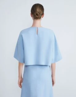 Viscose-Silk Blouse -Chic Daily Fashion mbec9r 1x42 aerial blue back