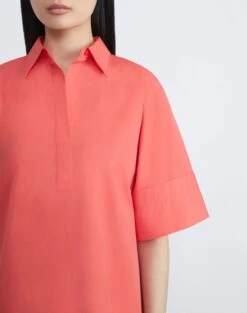 Organic Cotton Poplin Popover Shirt -Chic Daily Fashion mbed1r 1r48 stamped poppy detail