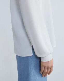 Finesse Crepe Collared Blouse -Chic Daily Fashion mbed2r 6147 cloud detail