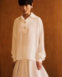 Finesse Crepe Collared Blouse -Chic Daily Fashion mbed2r 6147 cloud elevated