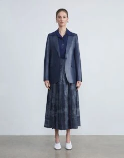 Finesse Crepe Collared Blouse -Chic Daily Fashion mbed2r 6147 midnight blue full