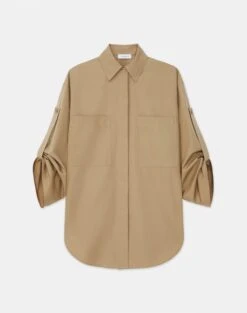 Organic Cotton Poplin Tab Sleeve Shirt