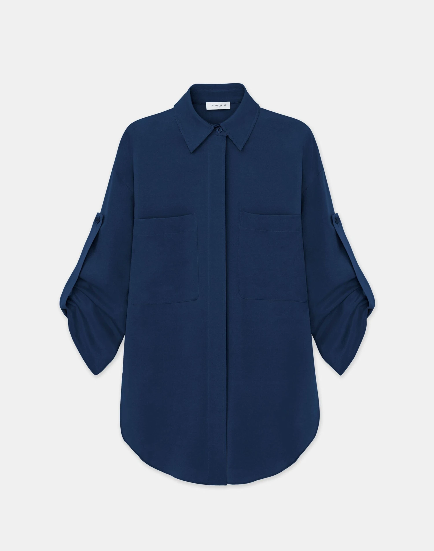 Organic Silk Stretch Georgette Tab Sleeve Blouse 8 Organic Silk Stretch Georgette Tab Sleeve Blouse - Image 8