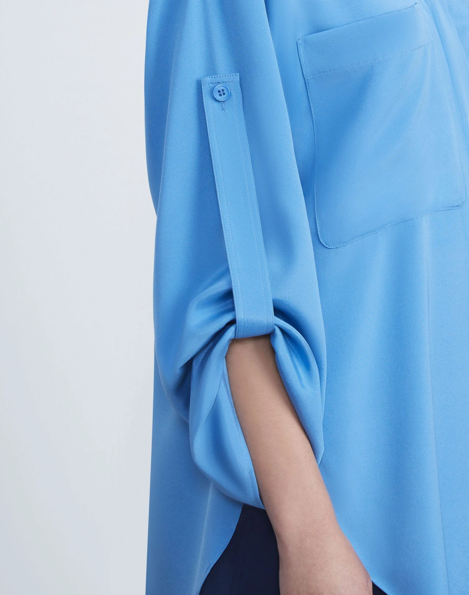 Organic Silk Stretch Georgette Tab Sleeve Blouse 6 Organic Silk Stretch Georgette Tab Sleeve Blouse - Image 6