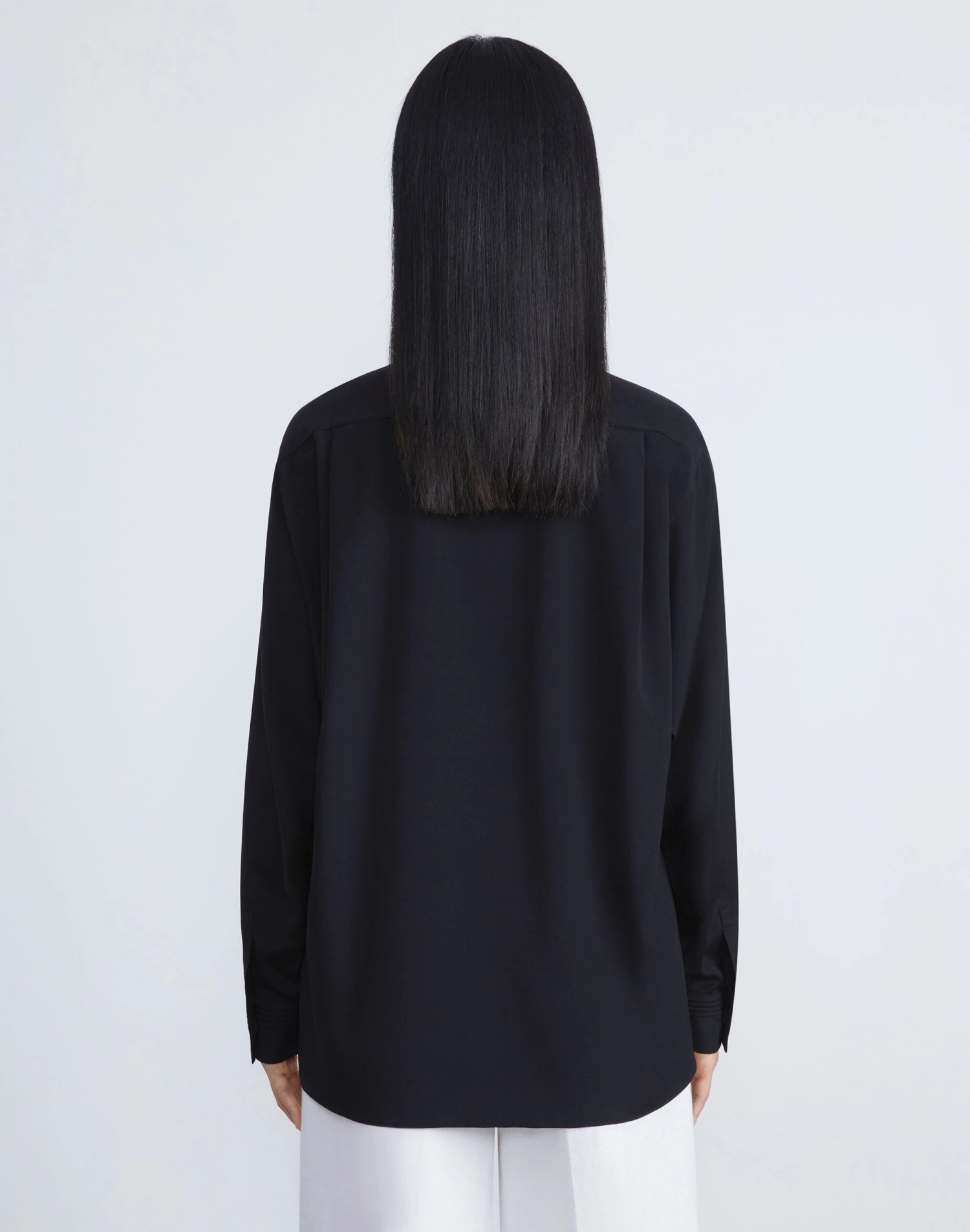 Organic Silk Stretch Georgette Pintuck Blouse 3 Organic Silk Stretch Georgette Pintuck Blouse - Image 3