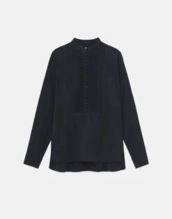 Organic Silk Stretch Georgette Pintuck Blouse