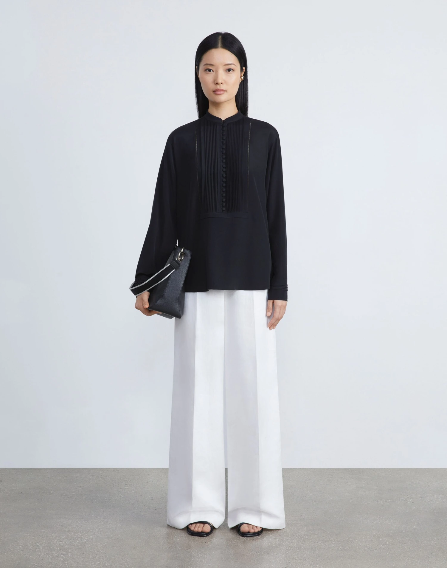 Organic Silk Stretch Georgette Pintuck Blouse 2 Organic Silk Stretch Georgette Pintuck Blouse - Image 2