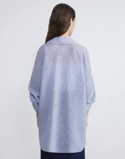 Silk-Cotton Seersucker Chiffon Tab Sleeve Oversized Blouse 8 Silk-Cotton Seersucker Chiffon Tab Sleeve Oversized Blouse -Chic Daily Fashion mbee6r 1y02 harbour multi back