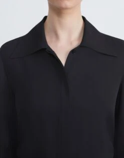 Organic Silk Georgette Blouse Bodysuit -Chic Daily Fashion mbee8r 1u38 black detail