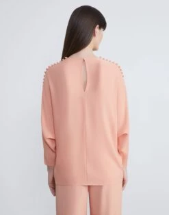 Organic Silk Georgette Button Sleeve Blouse -Chic Daily Fashion mbee9r 1u38 coral haze back