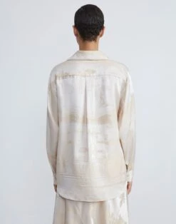 Postcards Jacquard Silk Blouse -Chic Daily Fashion mbej6r 1x96 buff multi back