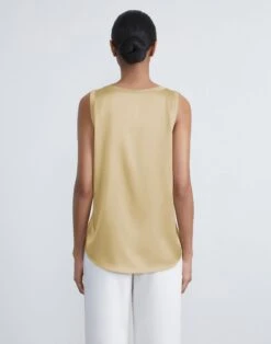 Silk Charmeuse Reversible Perla Blouse 36 Silk Charmeuse Reversible Perla Blouse -Chic Daily Fashion mbw19r 2629 dune back