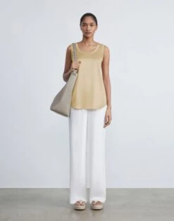 Silk Charmeuse Reversible Perla Blouse 34 Silk Charmeuse Reversible Perla Blouse -Chic Daily Fashion mbw19r 2629 dune full