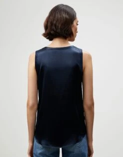 Silk Charmeuse Reversible Perla Blouse 30 Silk Charmeuse Reversible Perla Blouse -Chic Daily Fashion mbw19r 2629 ink back