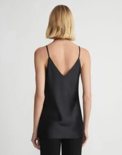 Silk Charmeuse Bias Tank -Chic Daily Fashion mby95r 2629 black back