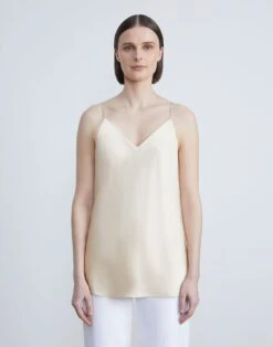 Silk Charmeuse Bias Tank -Chic Daily Fashion mby95r 2629 buff