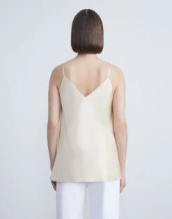 Silk Charmeuse Bias Tank -Chic Daily Fashion mby95r 2629 buff back