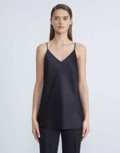 Silk Charmeuse Bias Tank -Chic Daily Fashion mby95r 2629 navy