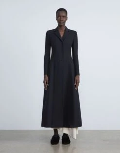 Wool-Silk Crepe Three-Button Academy Coat 7 Wool-Silk Crepe Three-Button Academy Coat -Chic Daily Fashion mcb34h 1u35 black