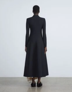 Wool-Silk Crepe Three-Button Academy Coat 8 Wool-Silk Crepe Three-Button Academy Coat -Chic Daily Fashion mcb34h 1u35 black back