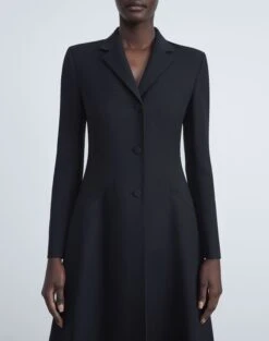 Wool-Silk Crepe Three-Button Academy Coat 9 Wool-Silk Crepe Three-Button Academy Coat -Chic Daily Fashion mcb34h 1u35 black detail2