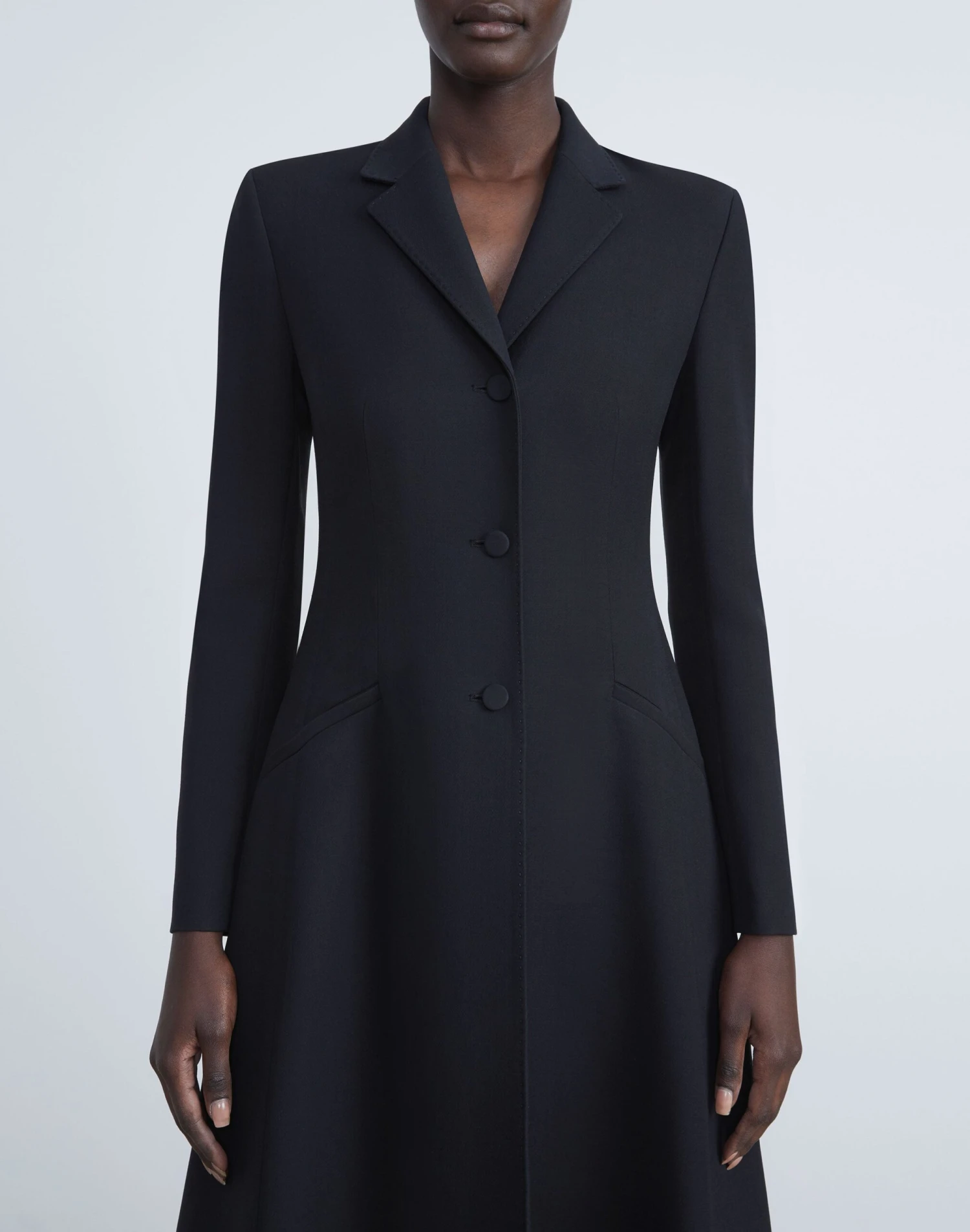 Wool-Silk Crepe Three-Button Academy Coat 5 Wool-Silk Crepe Three-Button Academy Coat - Image 5