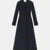 Wool-Silk Crepe Three-Button Academy Coat
