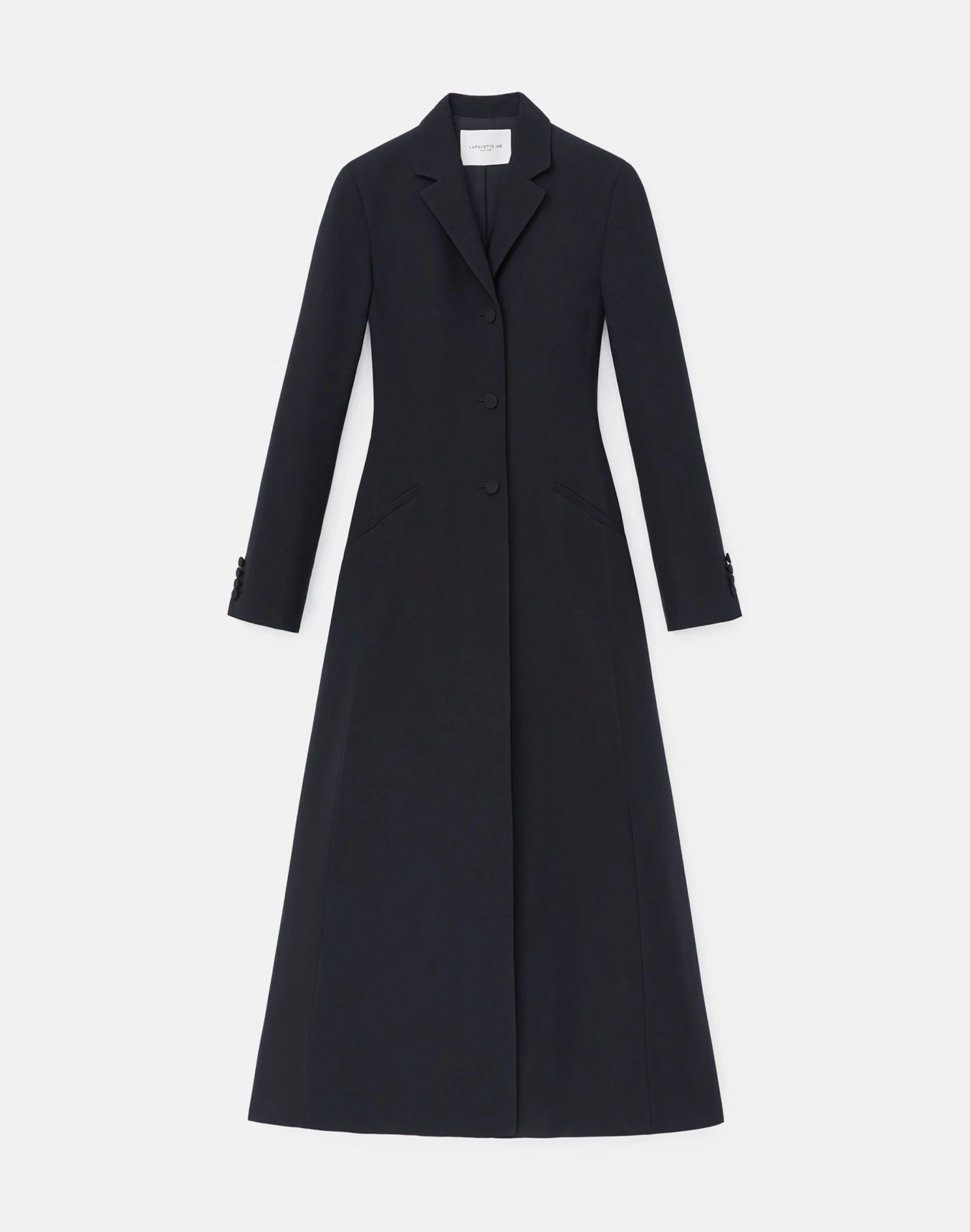 Wool-Silk Crepe Three-Button Academy Coat 1 Wool-Silk Crepe Three-Button Academy Coat