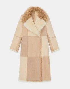 Long Hair Shearling Reversible Double-Breasted Overcoat