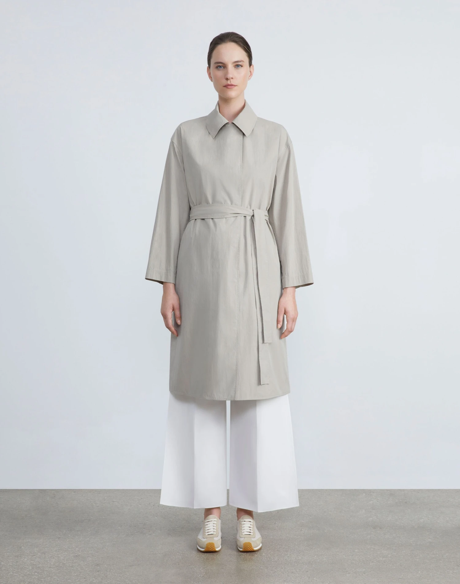Two Tone Cotton Oversized Convertible Trench Coat 7 Two Tone Cotton Oversized Convertible Trench Coat - Image 7