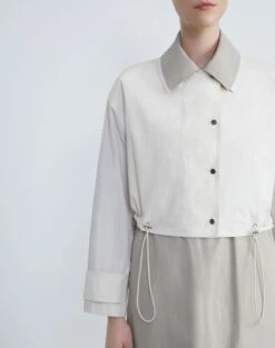 Two Tone Cotton Oversized Convertible Trench Coat 15 Two Tone Cotton Oversized Convertible Trench Coat -Chic Daily Fashion mcb72r 1x40 alabaster sandstone detail