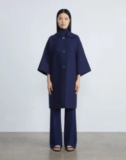 Hemp-Cotton Double Weave Coat -Chic Daily Fashion mcb73h 1x79 navy
