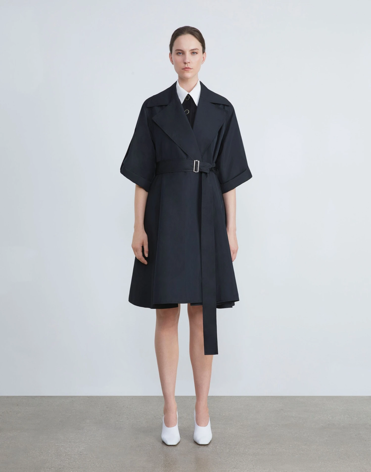 Regenerated Poly Taffeta Short Trench Coat 5 Regenerated Poly Taffeta Short Trench Coat - Image 5