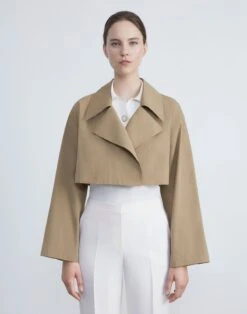 Cotton Twill Convertible Trench Coat -Chic Daily Fashion mcb80r 1x52 cadet khaki 2